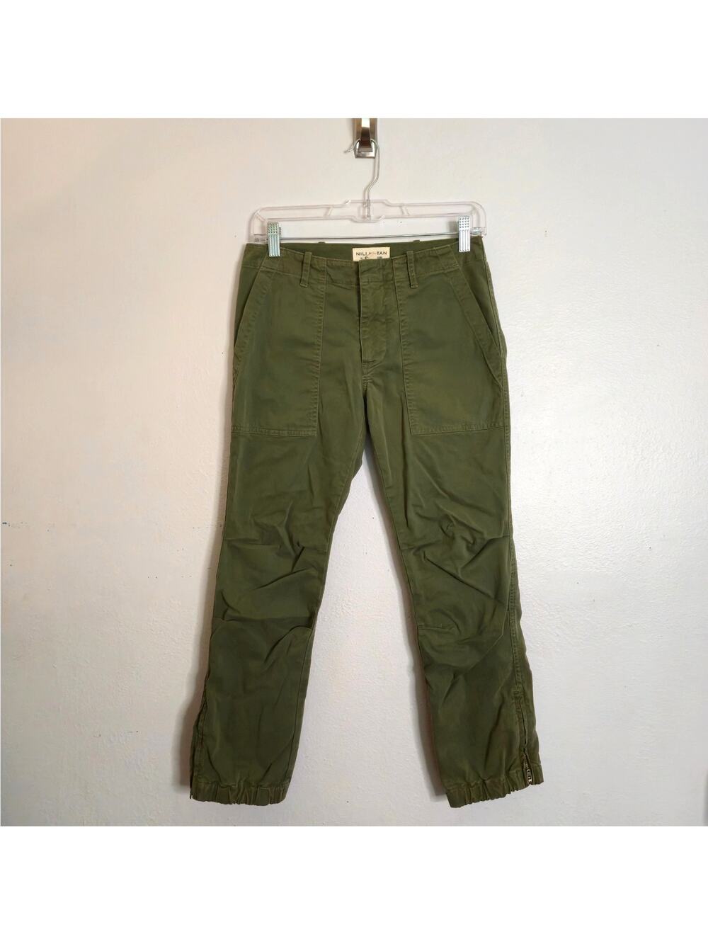 Casual Relaxed Cropped Military Pant Green Size 0 Utility Zip Jogger Nili Lotan